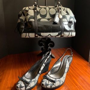 Black Coach logo handbag and Shoes